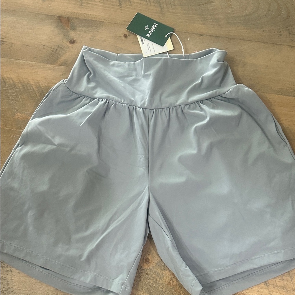 Aritzia High-Waisted Silver Shorts